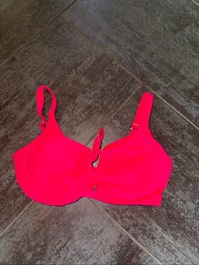 Sunsets Women’s Bright Pink bra size Underwire Bikini Top 34E adjustable